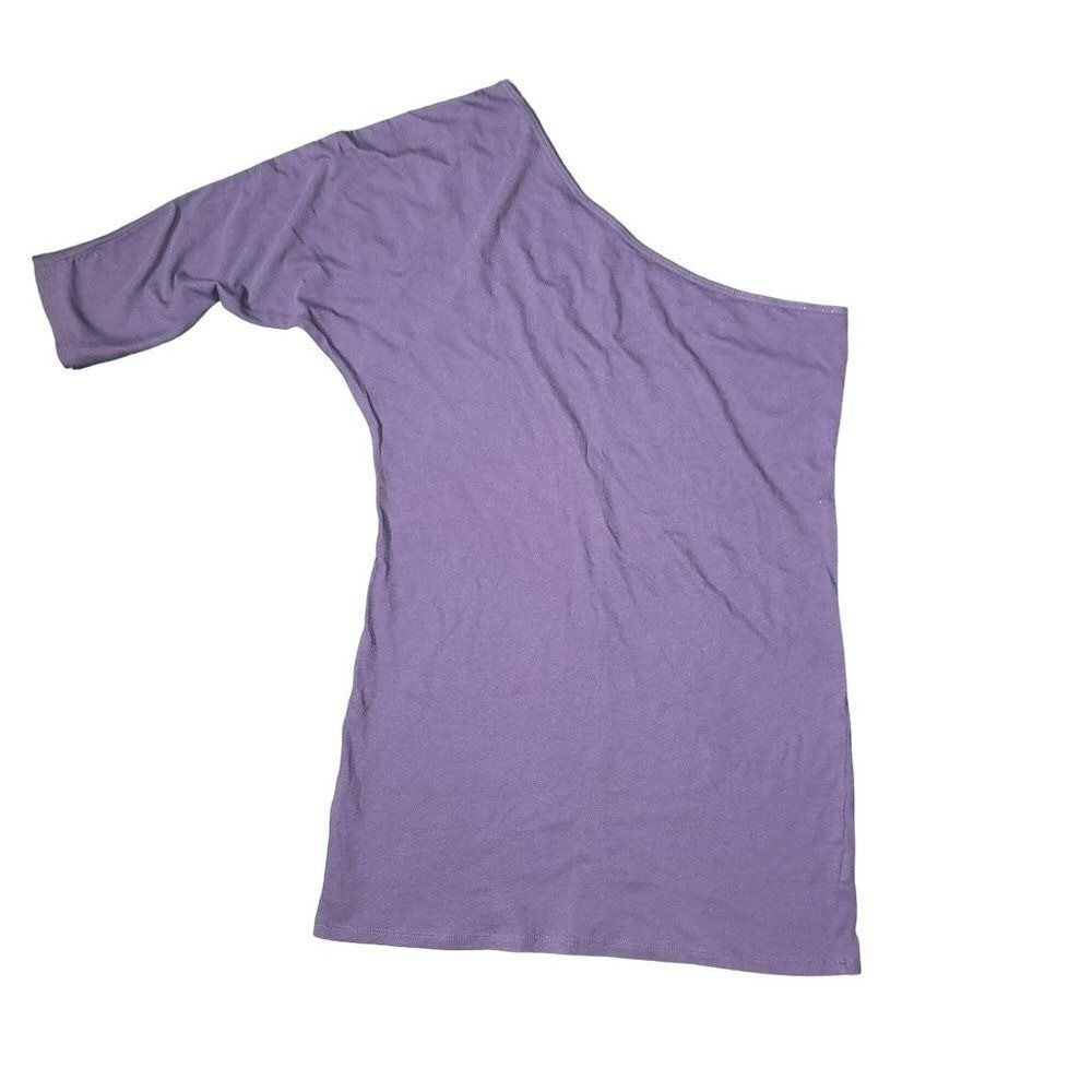 Y2K One Shoulder Top Purple Victoria's Secret Tee Shop Cotton‎ Modal Summer S